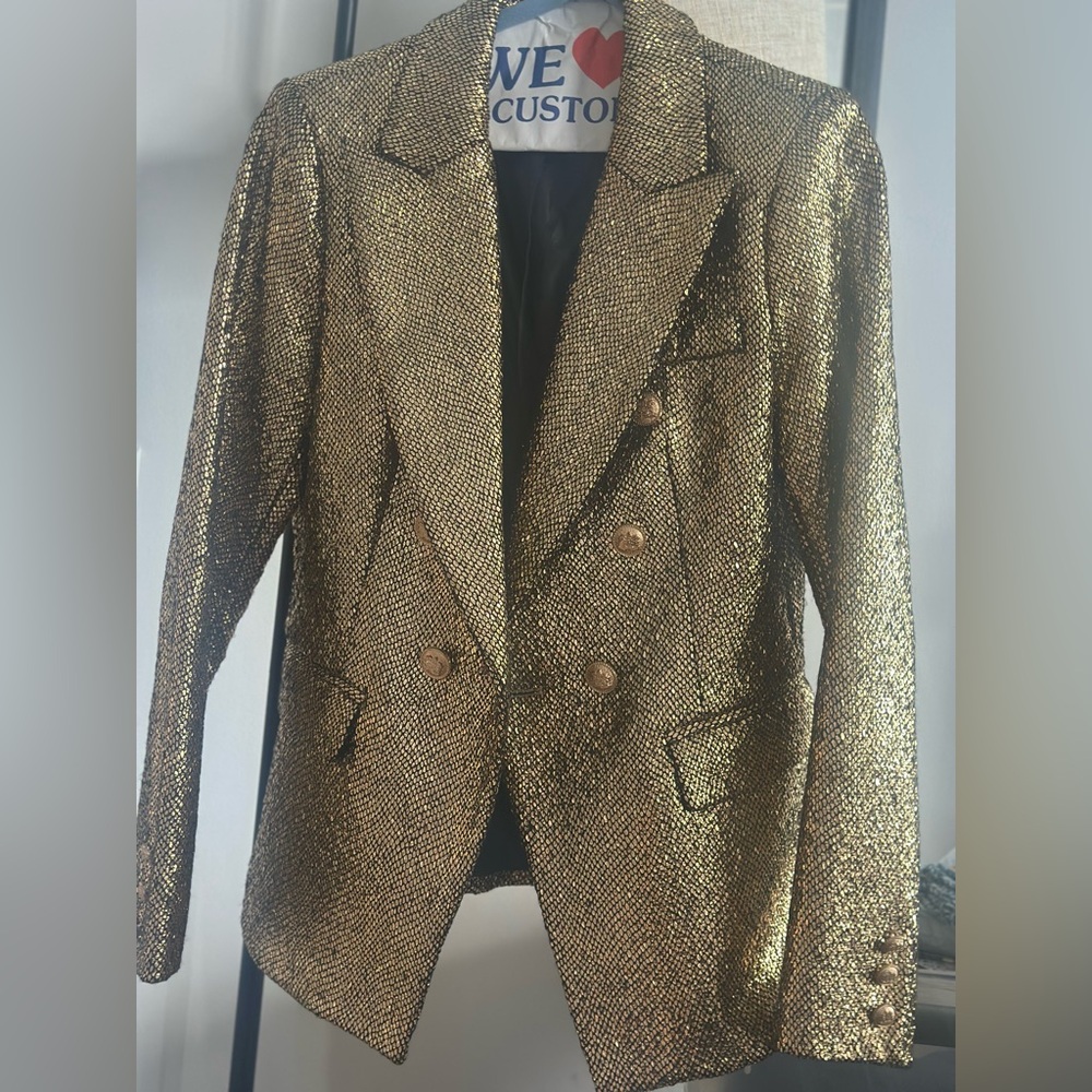 ATTENTIF PARIS ,Gold Women's Suit Jacket - Picture 3 of 10